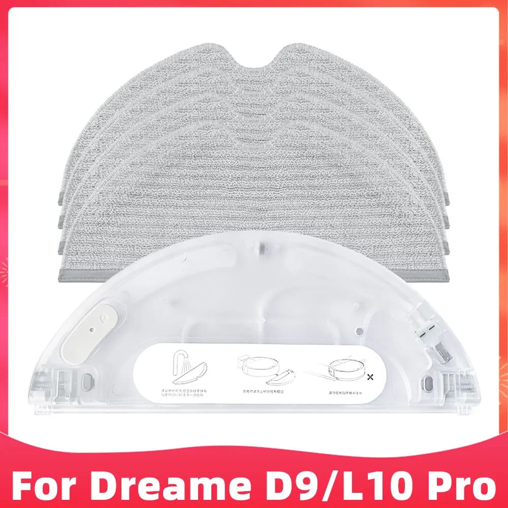 Almofadas de limpeza compatíveis com aspirador de pó Dreame D9/L10 Pro, cinzentas e transparentes