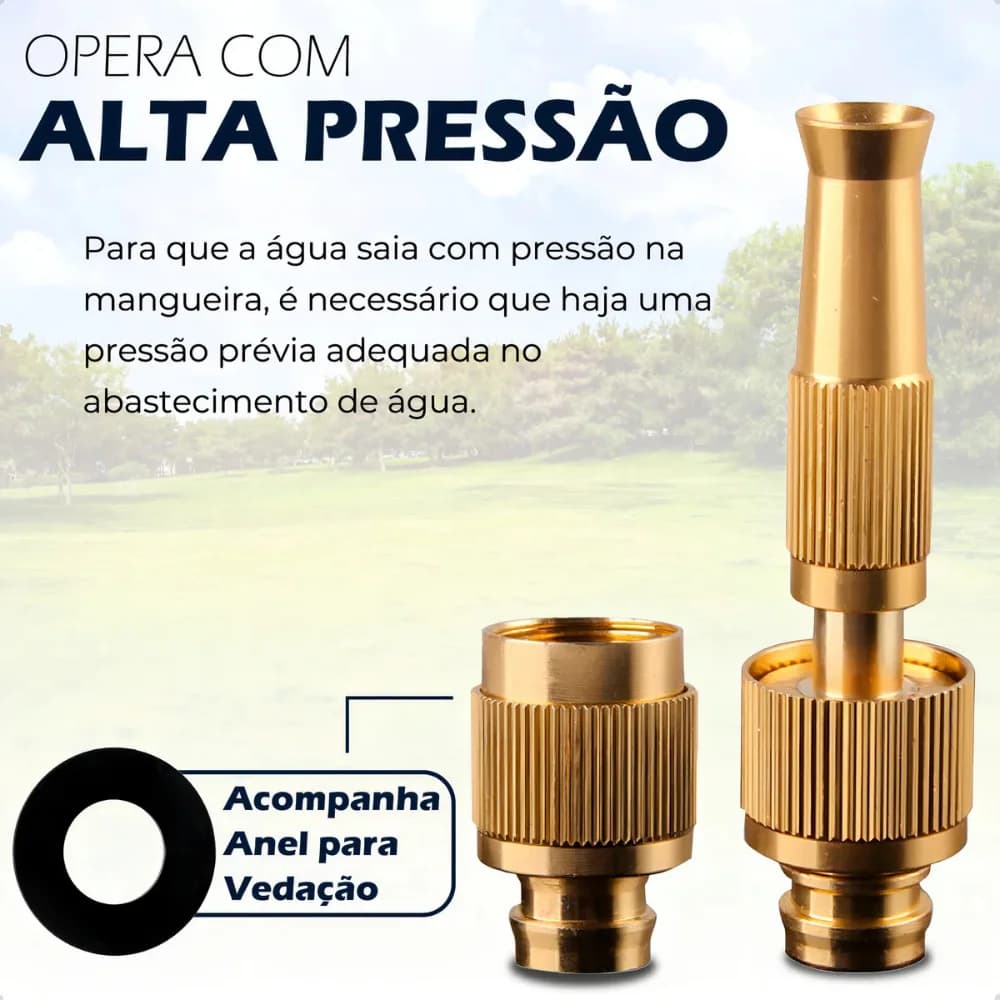 Esguicho De Alta Pressão Para Mangueira 1/2 Regulável Jato