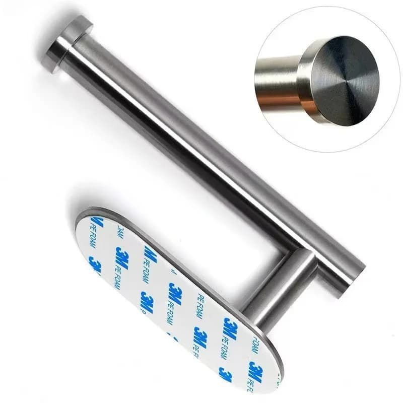 Suporte autoadesivo para papel higiênico em aço inoxidável cromado para parede de banheiro