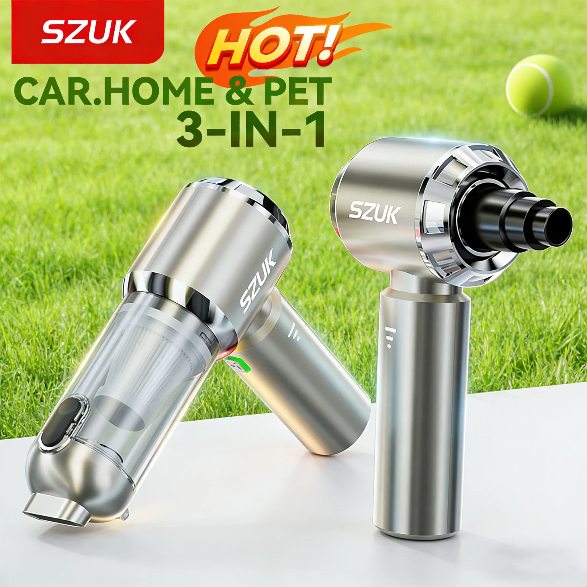 Aspirador de pó portátil sem fio SZUK C012Max para carro, mini aspirador com sucção potente, aspirador portátil, aspirador de pó para carro
