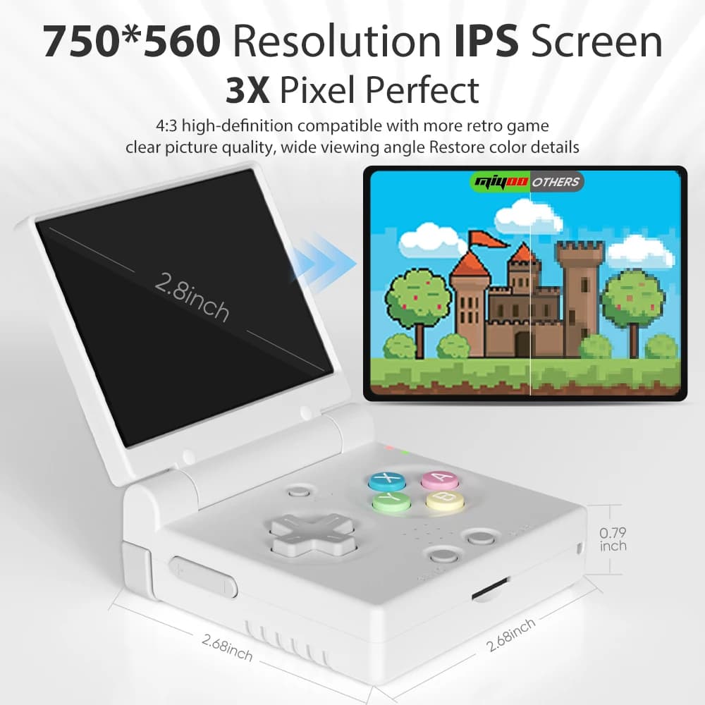 Console de Jogo Portátil Retro MIYOO Mini Flip com Tela IPS de 2.8'' Consoles de Videogame Clássicos