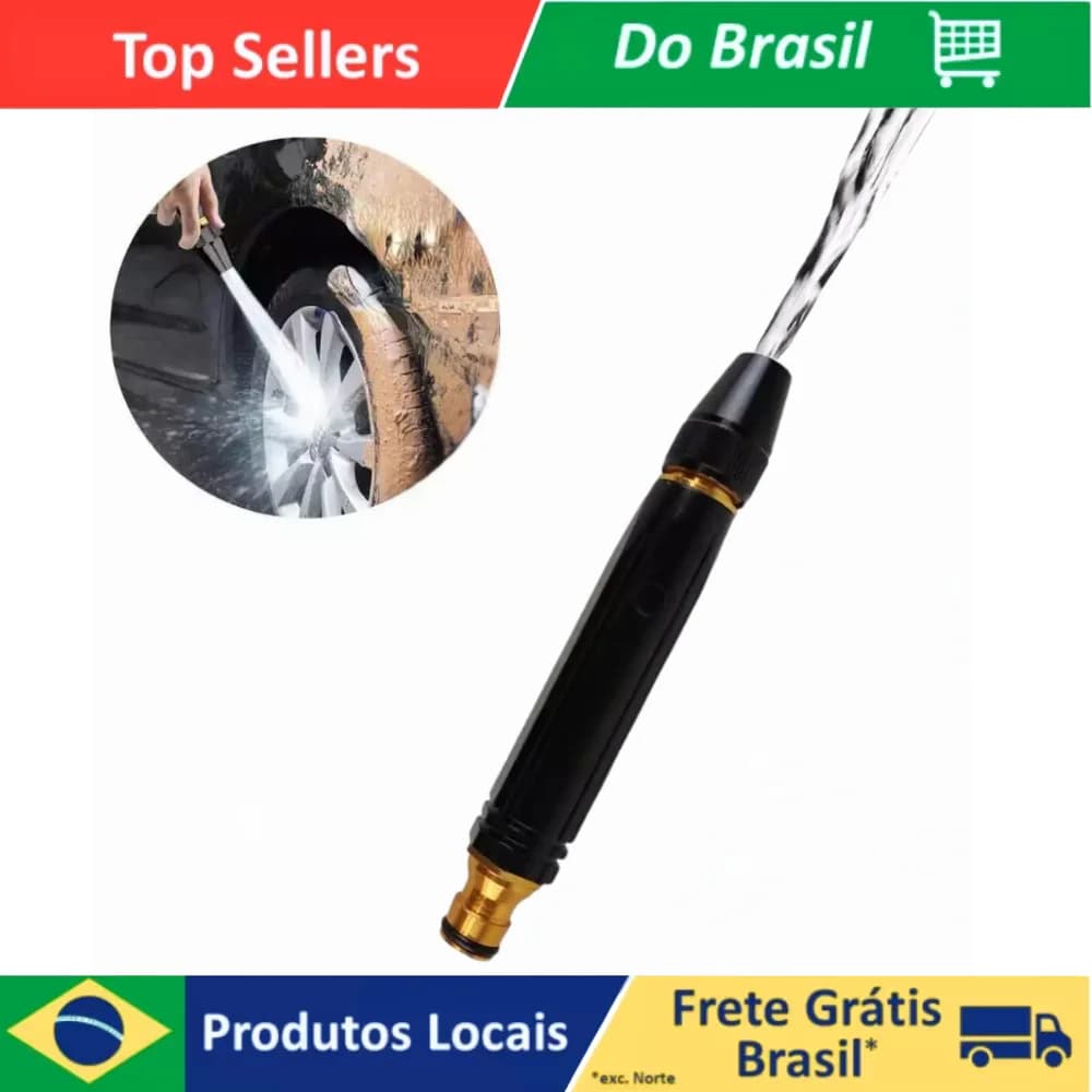 Bico Esguicho 3 em 1 com Engate Rápido – Alta Pressão para Mangueira, Carro, Moto, Jardim e Quintal
