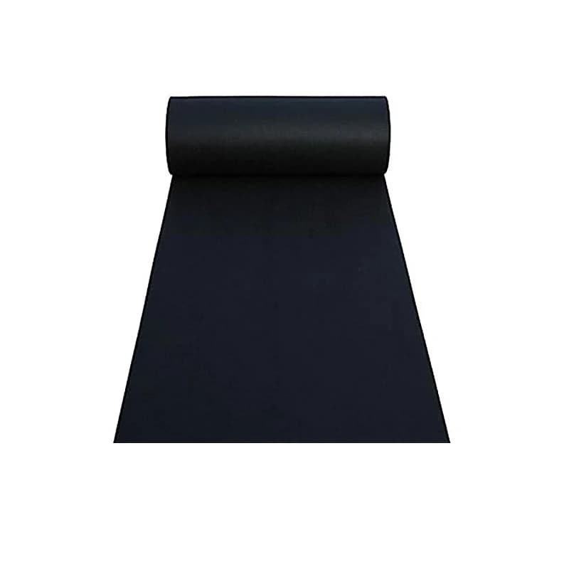 Rolo de tapete preto antiderrapante para corredor com comprimento personalizado para eventos