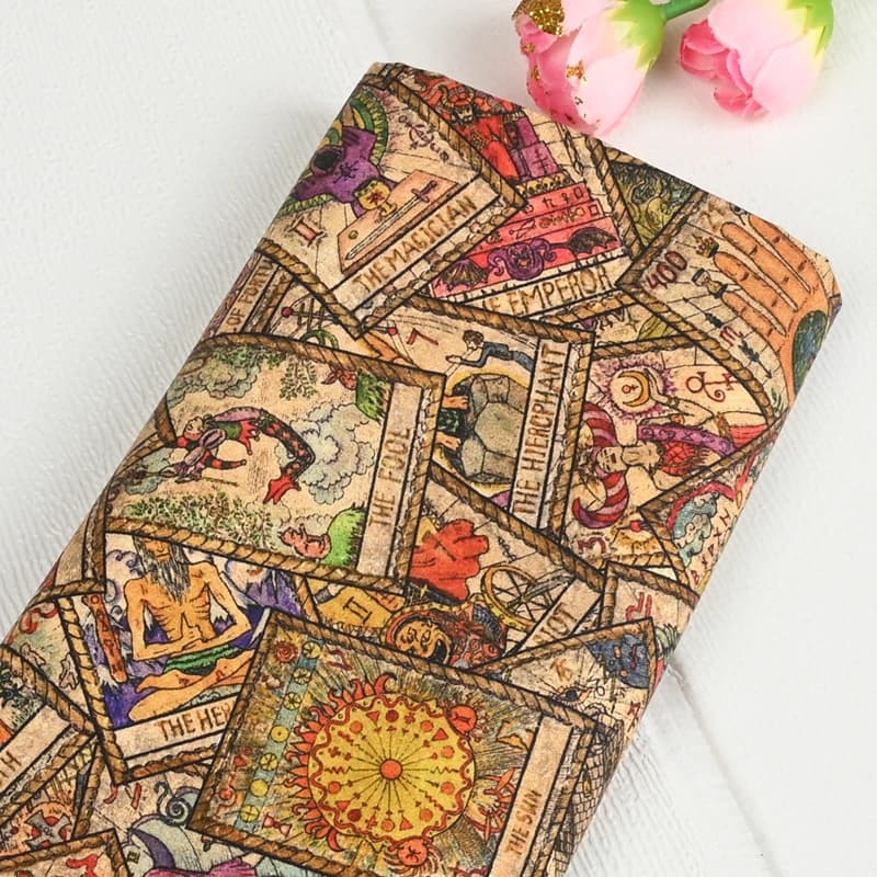 Meio Metro de Tecido Liso 100% Algodão com Estampa Retrô Nórdica, Tecido para Costura de Vestidos e Artesanato DIY CR-1361