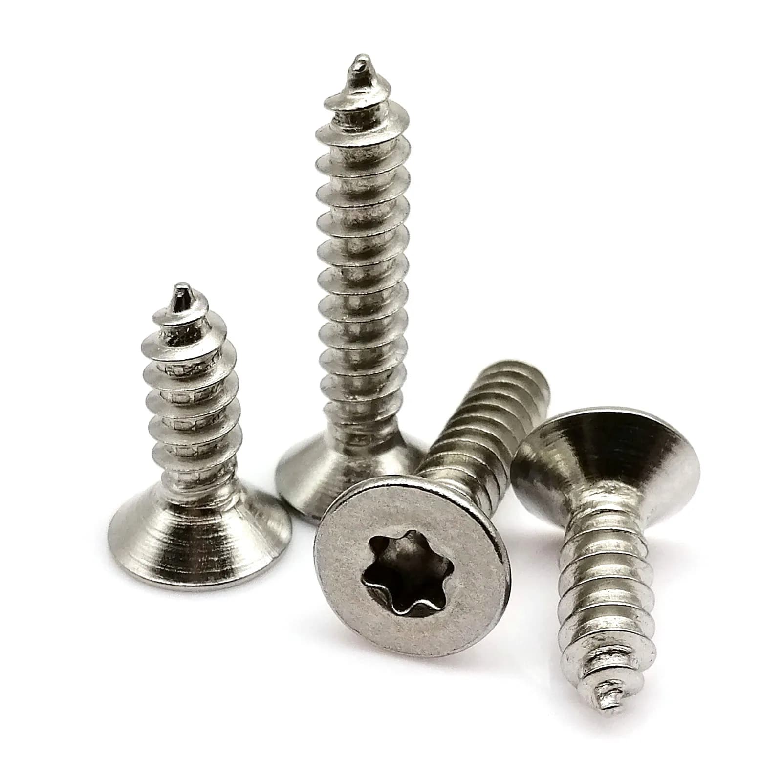 5/10/50pc m2 m2.5 m3 m4 m5 m6 304 A2-70 aço inoxidável seis lóbulos torx cabeça escareada plana à prova de violação parafuso de madeira auto-roscante
