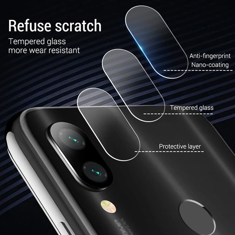 Película de vidro temperado resistente a riscos para lente do Xiaomi Redmi Note 7 com camada protetora