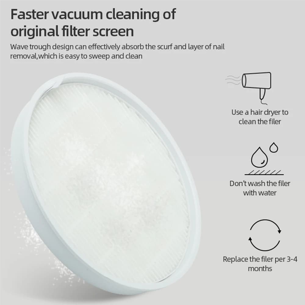 Filtro original da máquina de broca de unha com design ondulado para limpeza eficiente