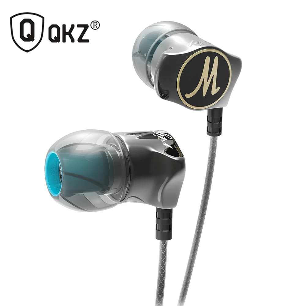 Qkz dm7 edição especial caixa de fone de ouvido banhada a ouro isolamento de ruído hd fone de ouvido hifi auricular com microfone