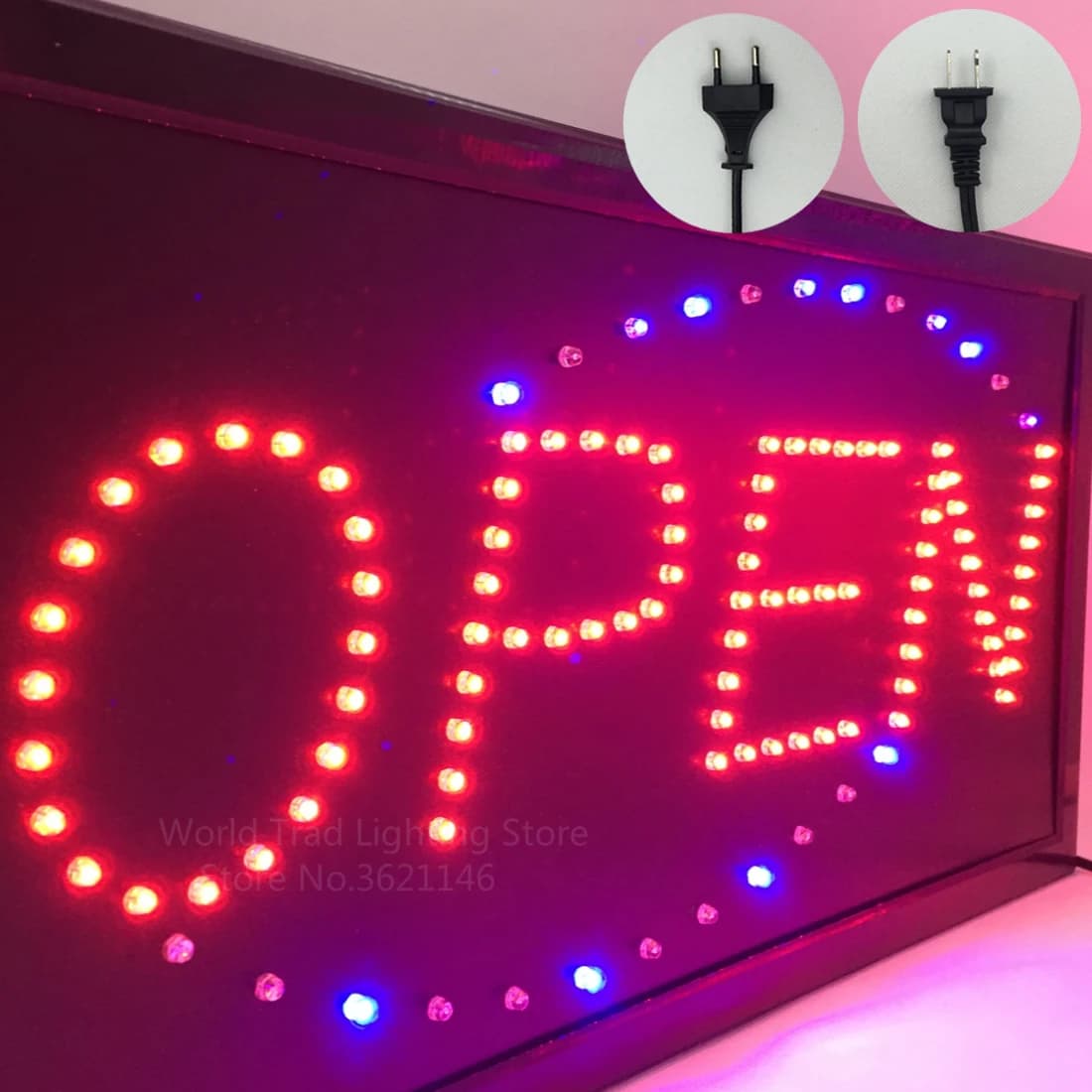 Logotipo Publicidade Bordo Luz LED loja Aberta Shopping Brilhante Animated Movimento Neon Negócios Loja Billboard com Plug US UE letreiro led open sign