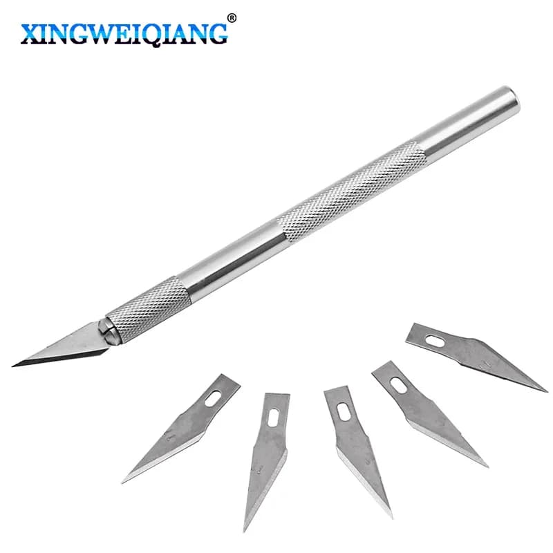 Kit de ferramentas de bisturi de metal antiderrapante com múltiplas lâminas de substituição