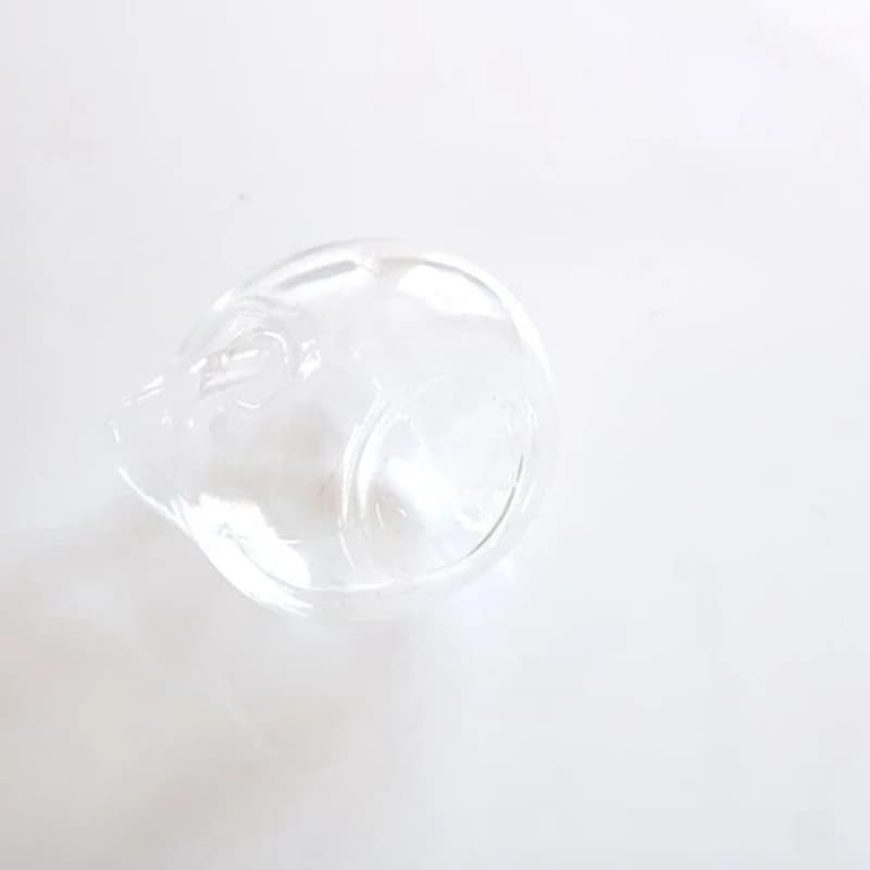 Vaso decorativo em vidro transparente formato gato vista lateral para cultivo hidropônico