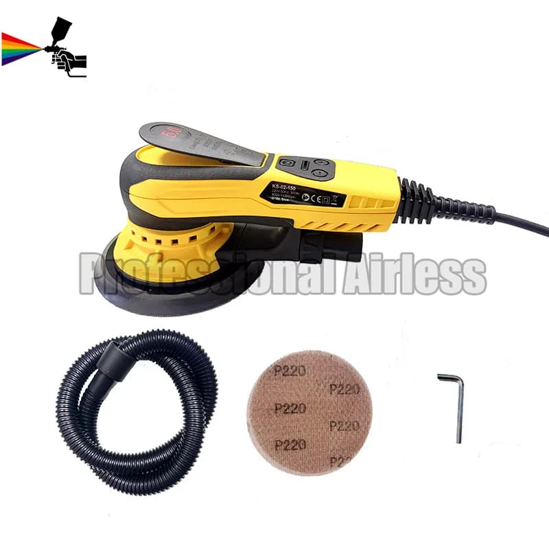 Lixadeira orbital elétrica multifuncional de 6 polegadas para polimento de carros, madeira e cantos