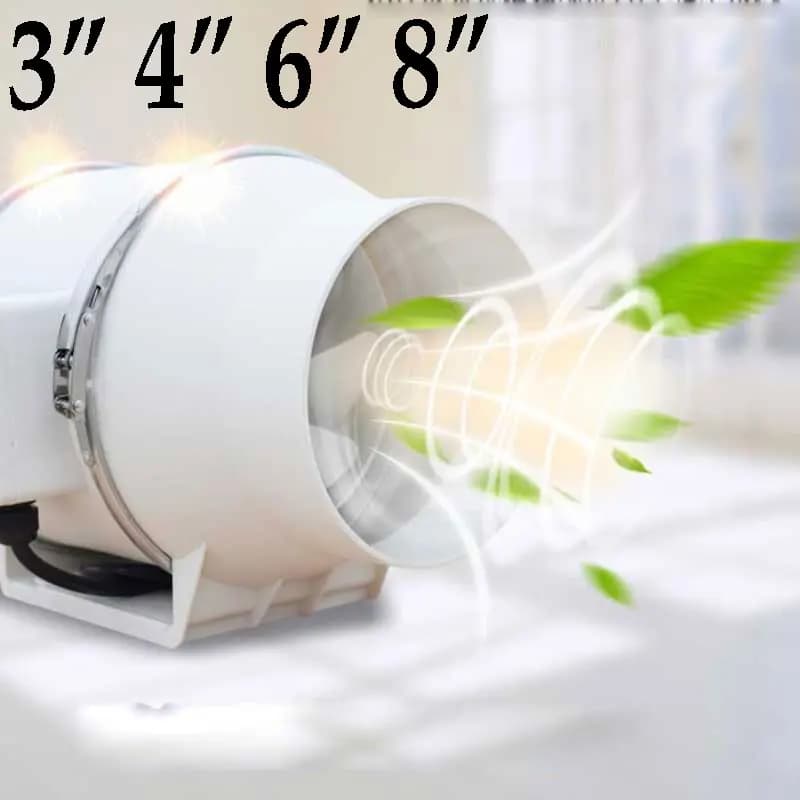 Ventilador de exaustão silencioso de 3, 4, 6 e 8 polegadas para banheiro e cozinha