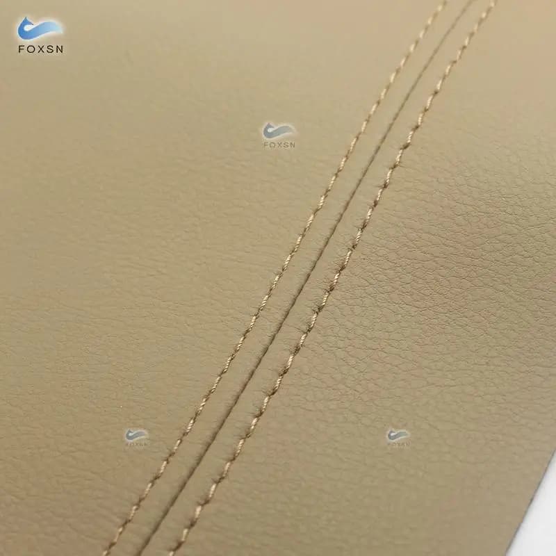 Capa de apoio de braço FOXSN em couro microfibra bege com costura dupla para Honda CR-V