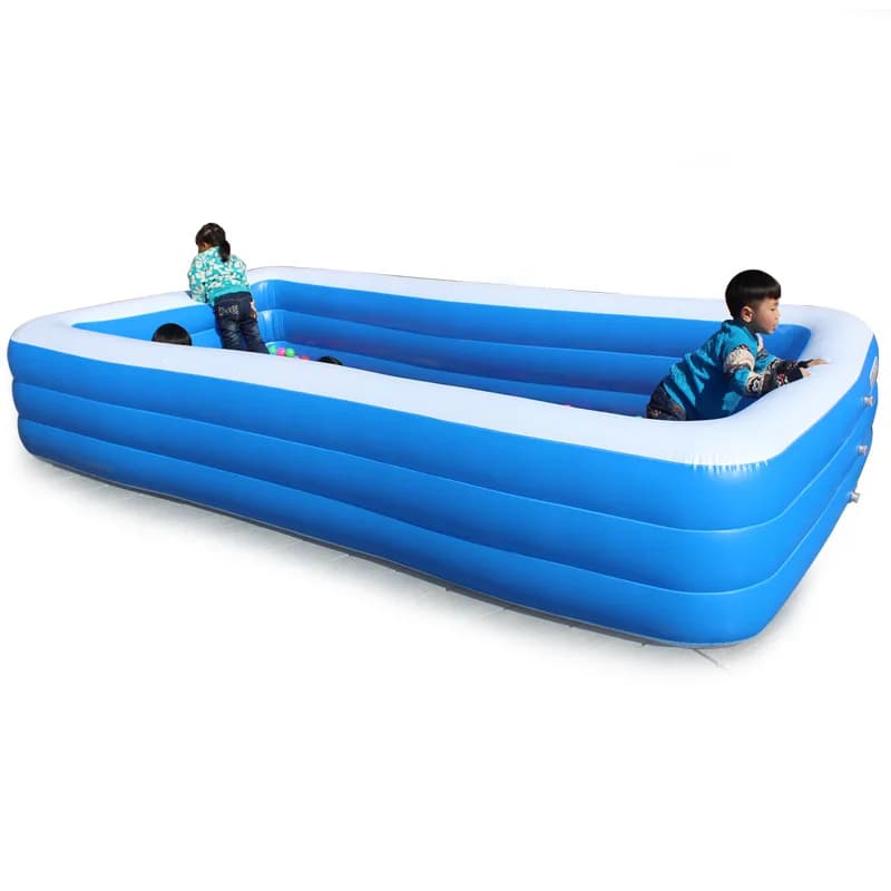 Piscina inflável gigante azul e branco para crianças, tubo inflável bebê 305cm para diversão ao ar livre