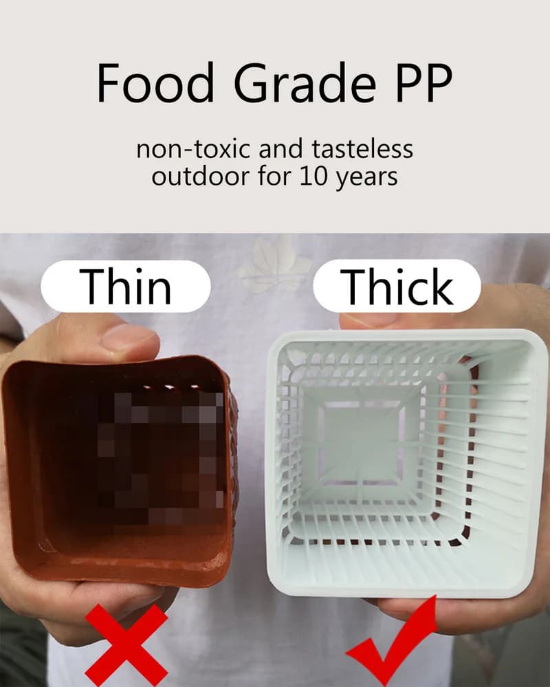 Vaso para suculentas branco feito de PP grau alimentício, material não tóxico e resistente para uso externo