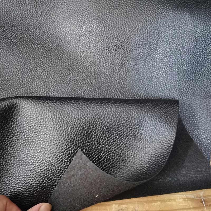 Bom, couro pu macio, padrão de lichia pequeno preto, tecido de couro artificial, sofá de costura, capa de cadeira diy, material de bolsa, assento de carro
