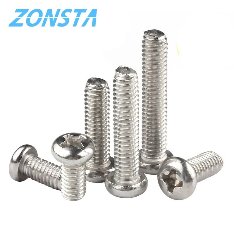 Parafusos de cabeça panela embutidos cruzados m1.2 m1.4 m1.6 m2 m2.5 m3 m4 m5 m6 304 aço inoxidável rounnd phillips tv máquina parafuso din7985