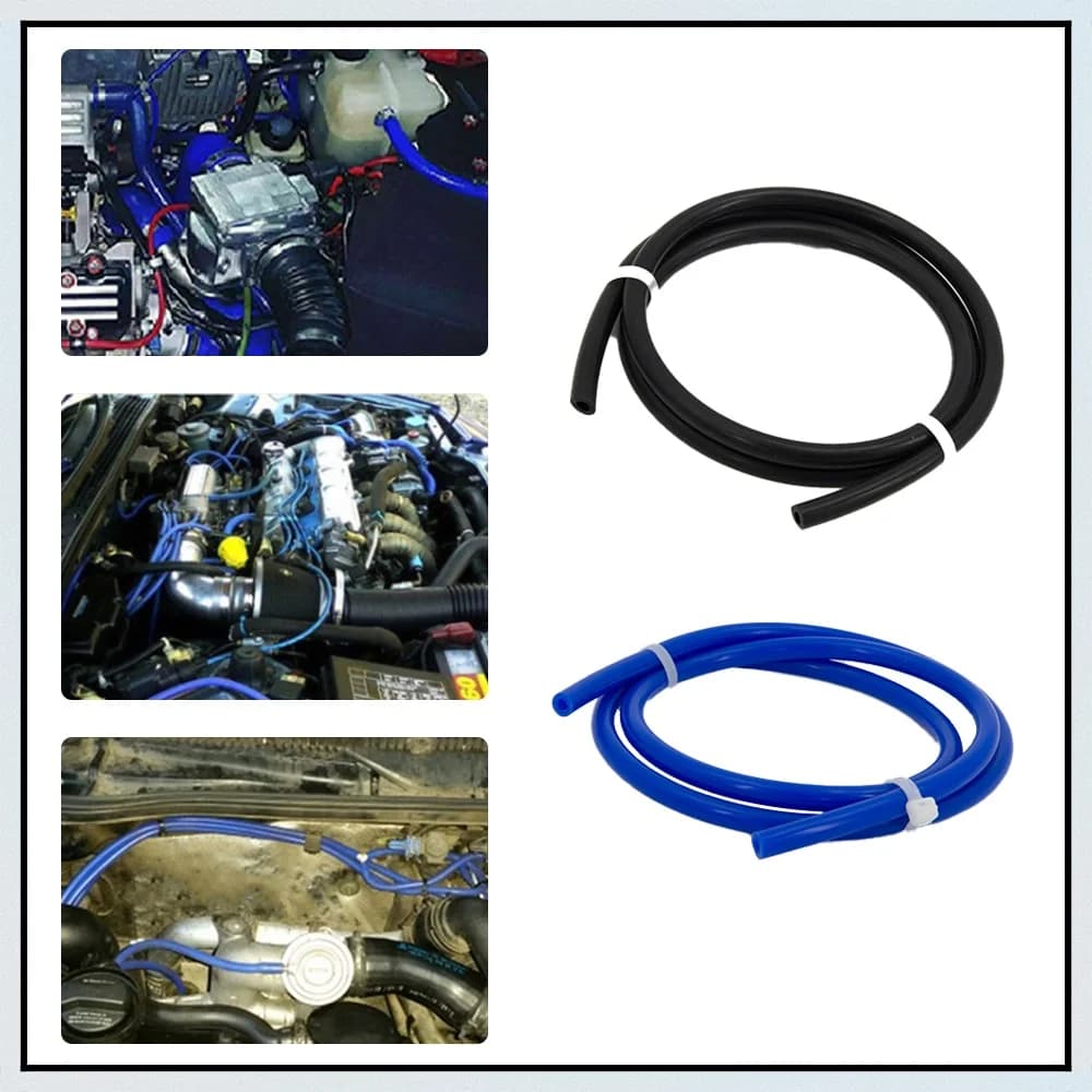 Aplicação do tubo de vácuo automotivo silicone alta resistência em motor de carro, tubos preto e azul