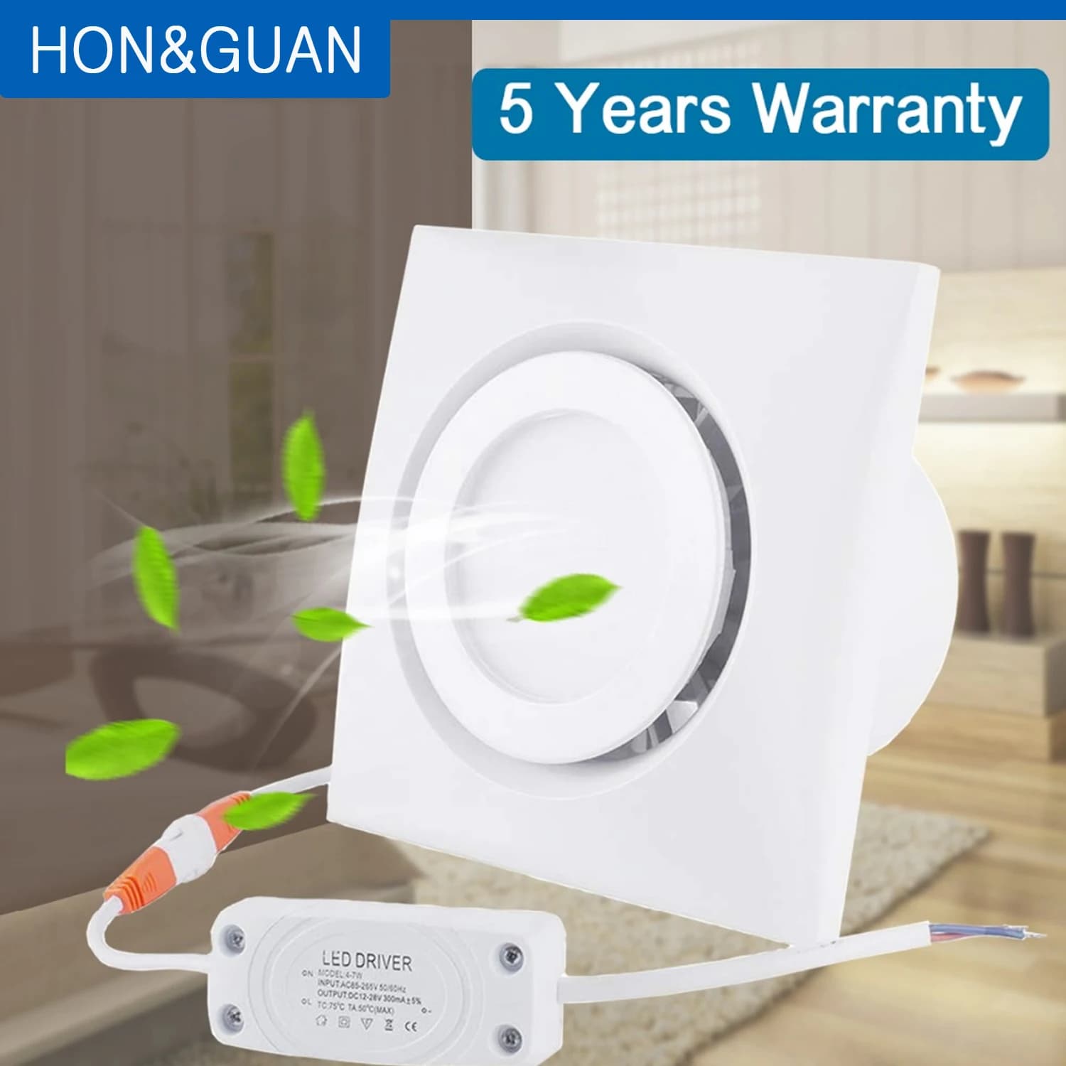 Hon & guan 4 home fan casa silencioso exaustor exaustão exaustor de ar da parede da janela do teto ventilação para banheiro com 4w conduziu a luz