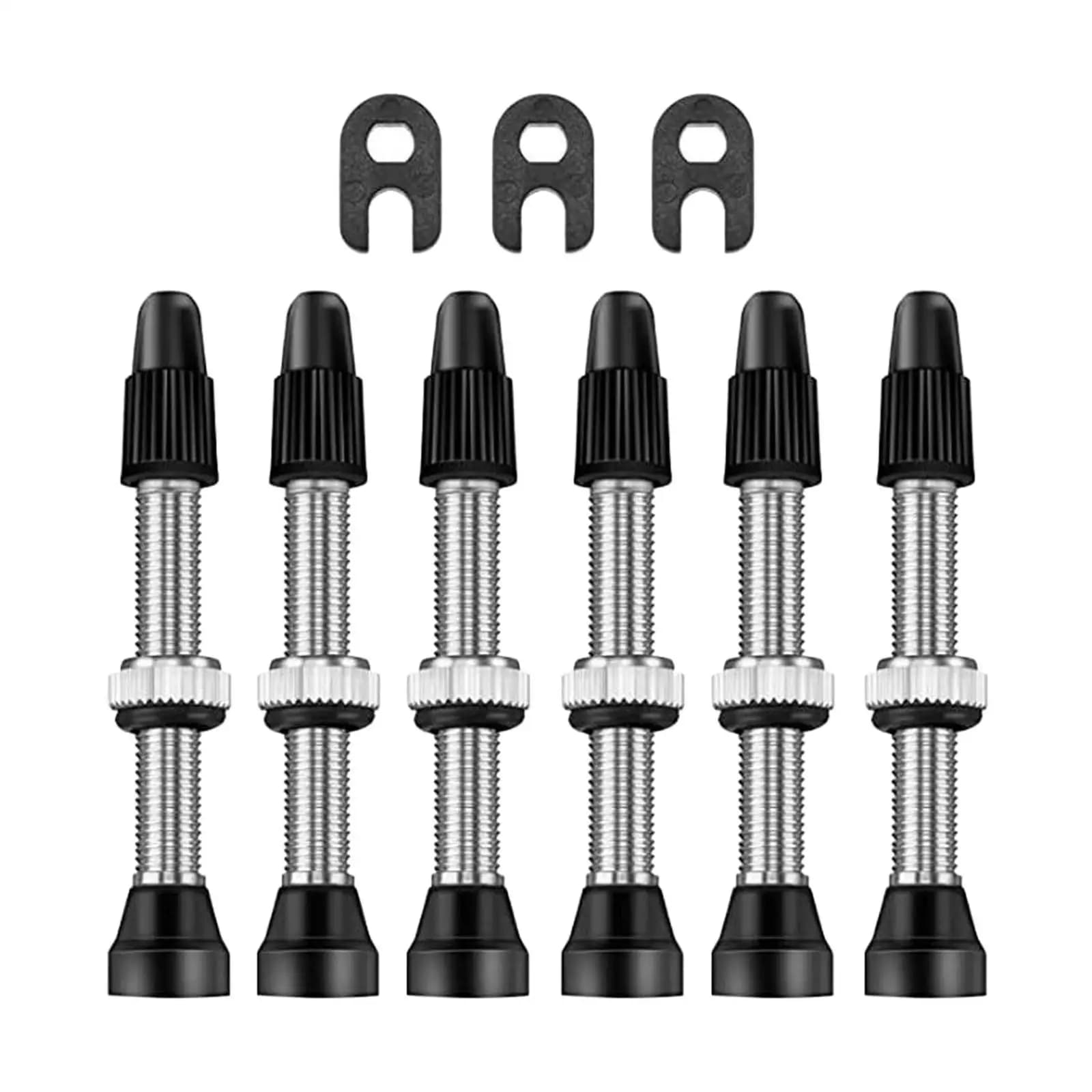 Kit de 6 válvulas Presta Tubeless com ferramenta de remoção de núcleo para bicicletas