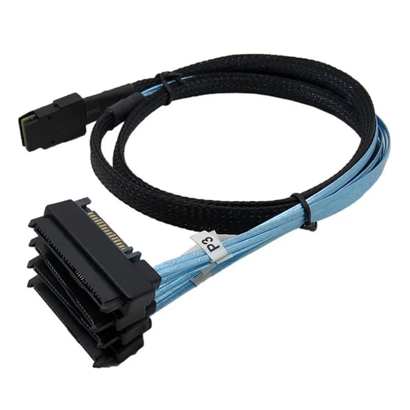 Mini 4 discos rígidos SATA 36 pinos SFF-8087 para 4 conectores de cabo SATA 29 pinos SFF-8482 com controlador de conector de alimentação SATA de 15 pinos