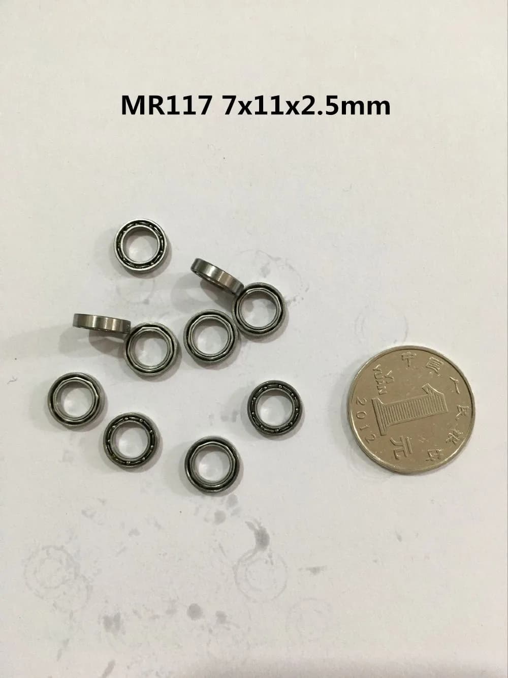 Rolamento de esferas MR117 miniatura 7x11x2.5mm aço inox kit 10 peças