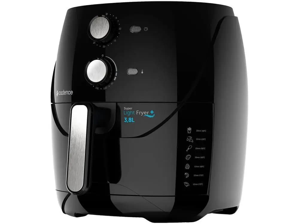 Fritadeira Elétrica sem Óleo/Air Fryer Cadence - 220V, capacidade 3.8L, preto e aço inoxidável