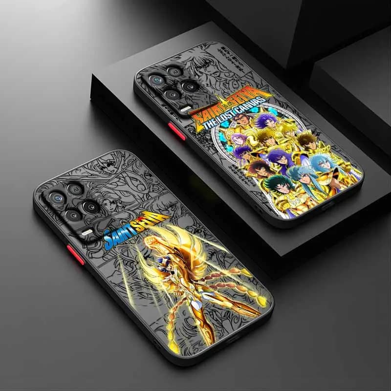 Capa de celular Saint Seiya para Xiaomi Redmi Note 14, fosca translúcida com design de anime