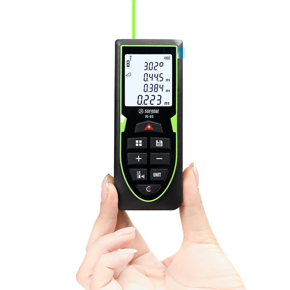 Medidor de distância a laser verde 120m Telêmetro recarregável com fita laser de medida de nível digital