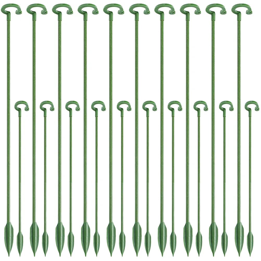 40 Peças Suporte para Flores, Haste de Suporte para Plantas em Vaso, Durável, Verde, para Orquídeas e Hortênsias, Acessório de Jardinagem para Fixação e Crescimento de Plantas