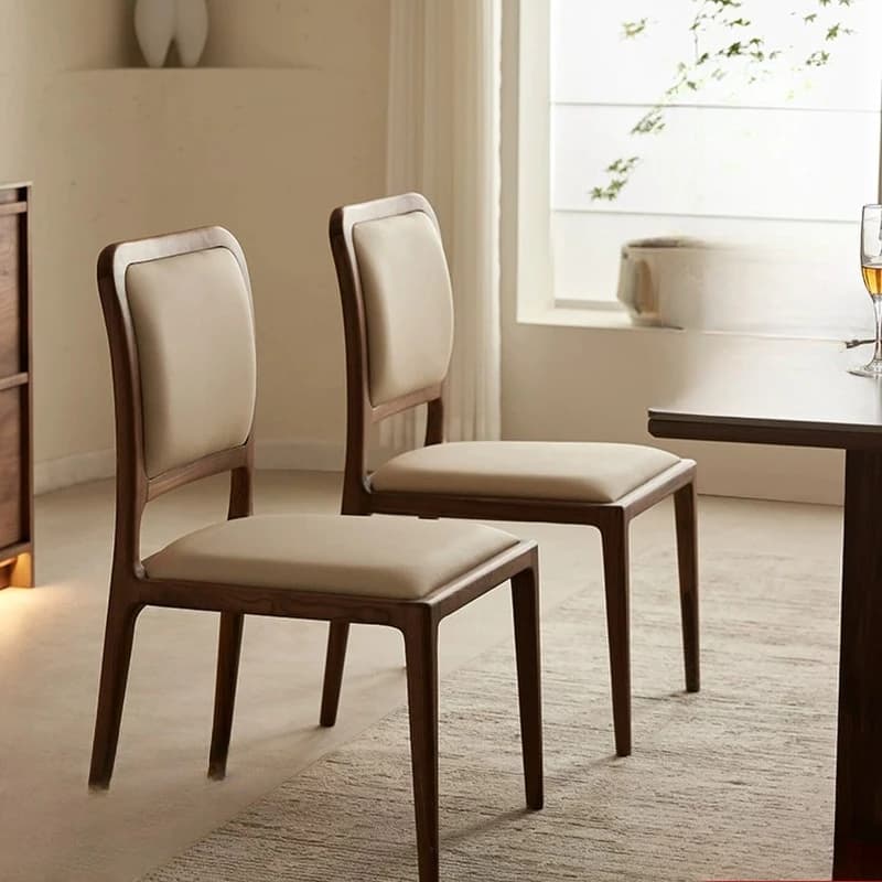 Cadeiras de jantar estofadas em couro, estilo nórdico, madeira, luxo, modernas, para sala de estar, cozinha, móveis