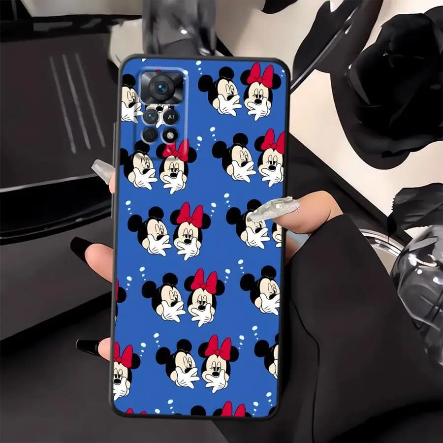 Capa de telefone com estampa de Minnie e Mickey Mouse para Xiaomi Redmi