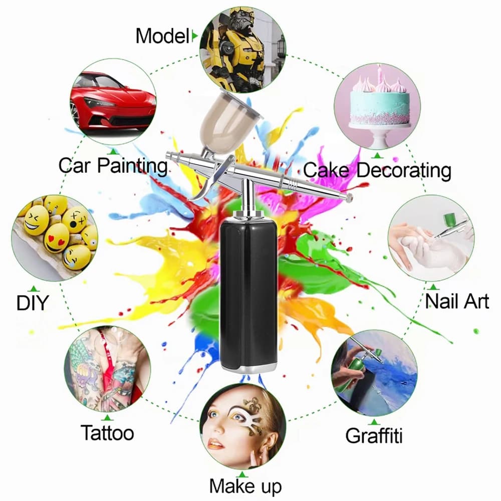 Aerógrafo barato com kit de compressor 20cc 40cc caneta de ação única super funciona pistola de pintura mineral de unhas tatuagem salão de beleza design de arte