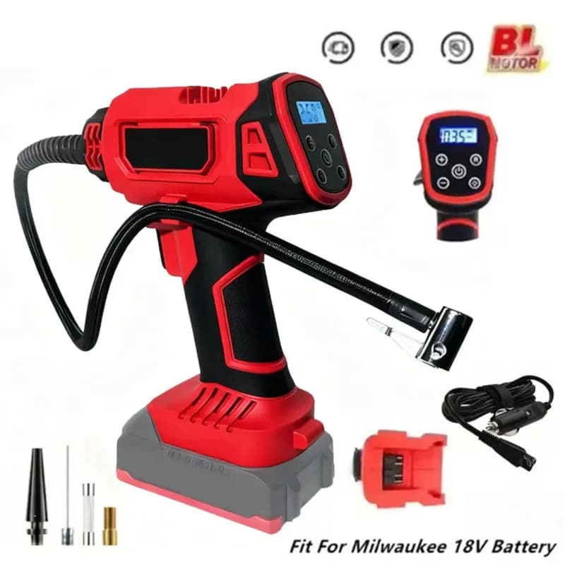 Bomba de ar elétrica sem fio vermelha Milwaukee 18V