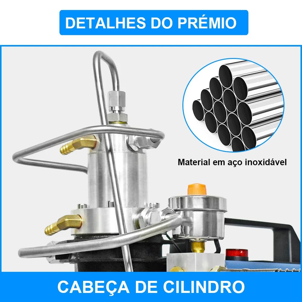 YONGHENG-PCP Compressor De Ar De Alta Pressão, Compressor Elétrico Ajustável Auto-Stop, PCP, Tanque Inflador De Mergulho, 300Bar, 4500Psi