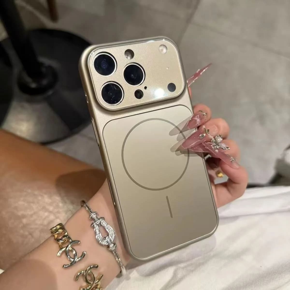 Capa nano fosca de vidro original para iphone 17 air 16 15 14 13 pro max 17pro magnética para magsafe armadura de carregamento sem fio funda