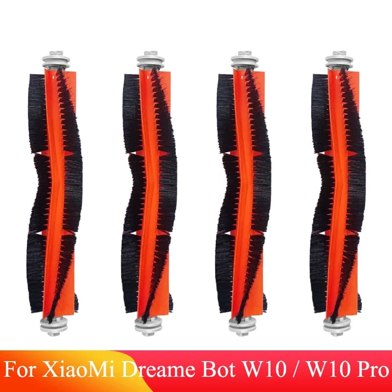 Quatro escovas de reposição para aspirador robô Xiaomi Dreame W10 e W10 Pro, laranja e preta
