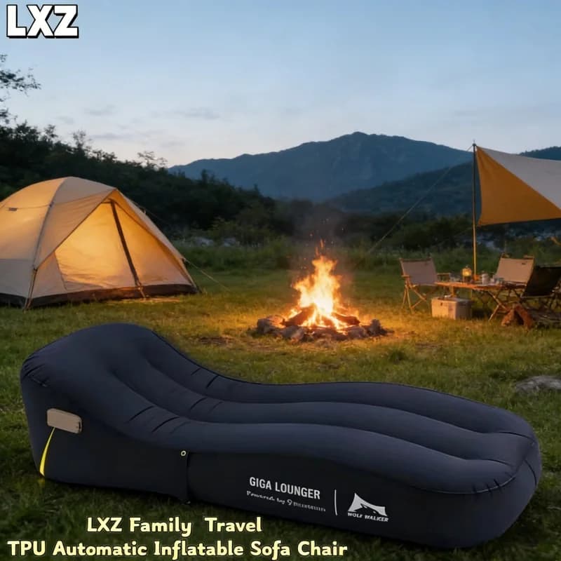 Cadeira Inflável Automática LXZ, Sofá Inflável Portátil para Camping ao Ar Livre, Cama de Ar Recarregável por USB para Viagens em Família