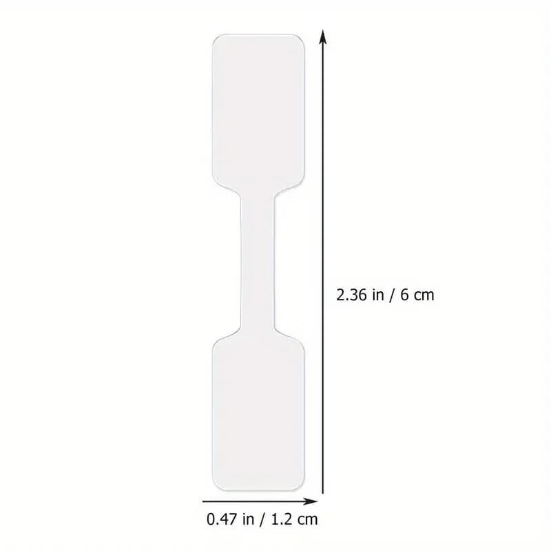 Etiqueta para cabos autoadesiva branca gravável com dimensões 6 cm por 1,2 cm para organização