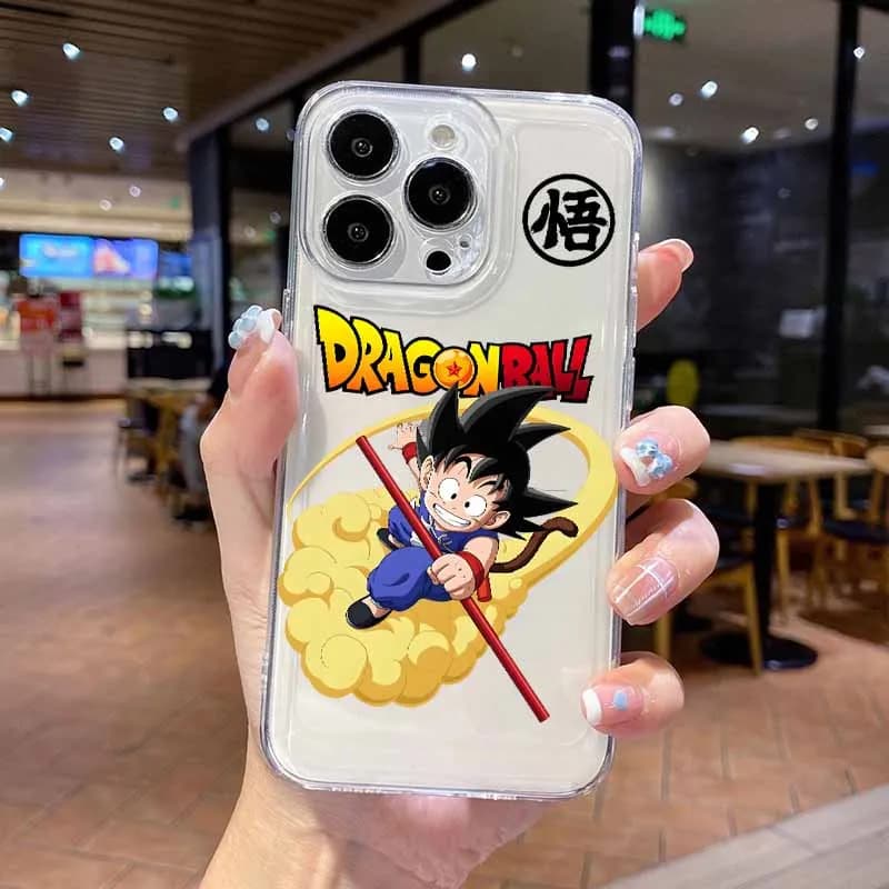 Capa para celular Xiaomi Redmi Note 15 com design do Pequeno Son Goku em nuvem voadora Dragon Ball Z