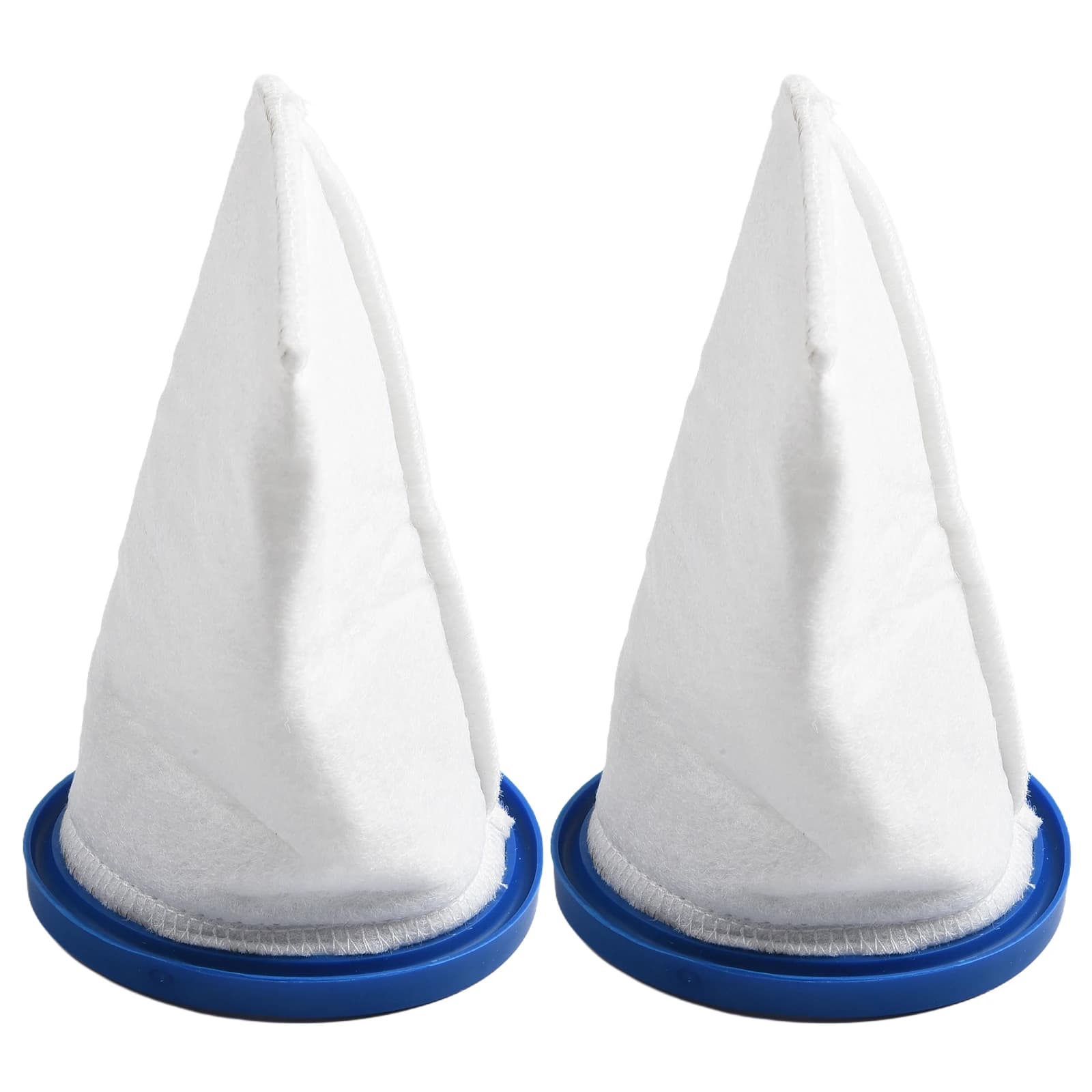 Sacos de filtro para aspirador de piscina branco com borda azul, kit 2 peças, vista lateral