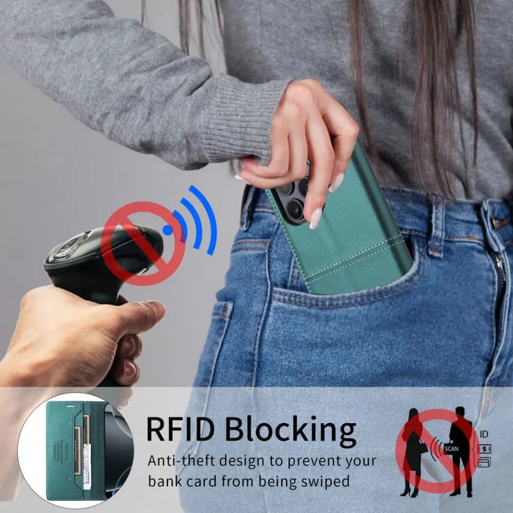 Capa para smartphone Xiaomi Poco com bloqueio RFID para proteção contra roubo de dados de cartão