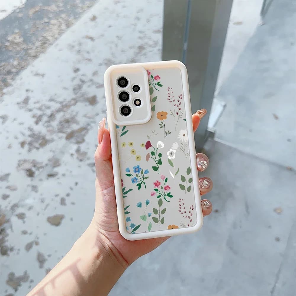Capa protetora floral rosa para Xiaomi Redmi Note 14 em silicone com design delicado