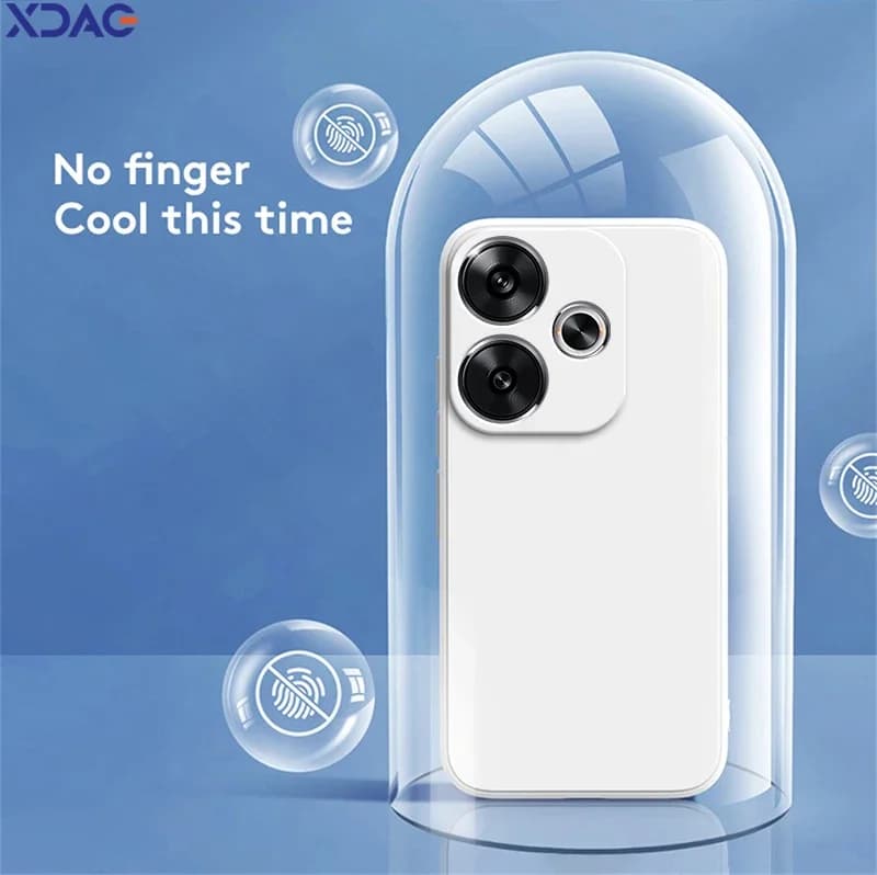 Capa traseira branca para Xiaomi Poco F6 com proteção contra impressões digitais e design anti-calor