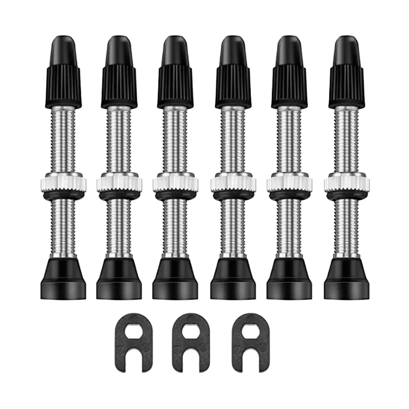 Kit de 6 válvulas Presta Tubeless com ferramenta de remoção de núcleo para bicicletas