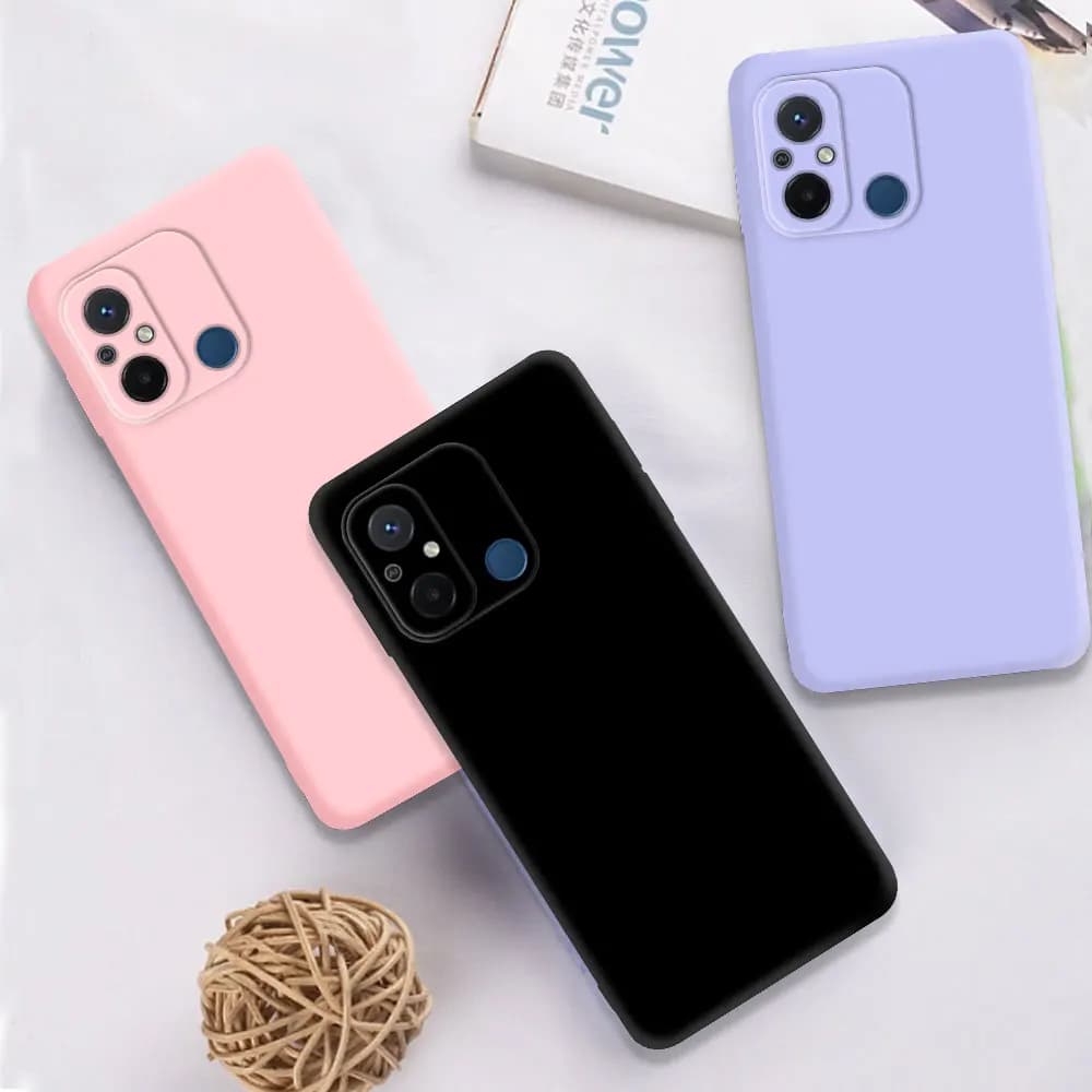 Capas para Xiaomi Poco M4 em TPU nas cores rosa, preta e lilás, proteção traseira flexível