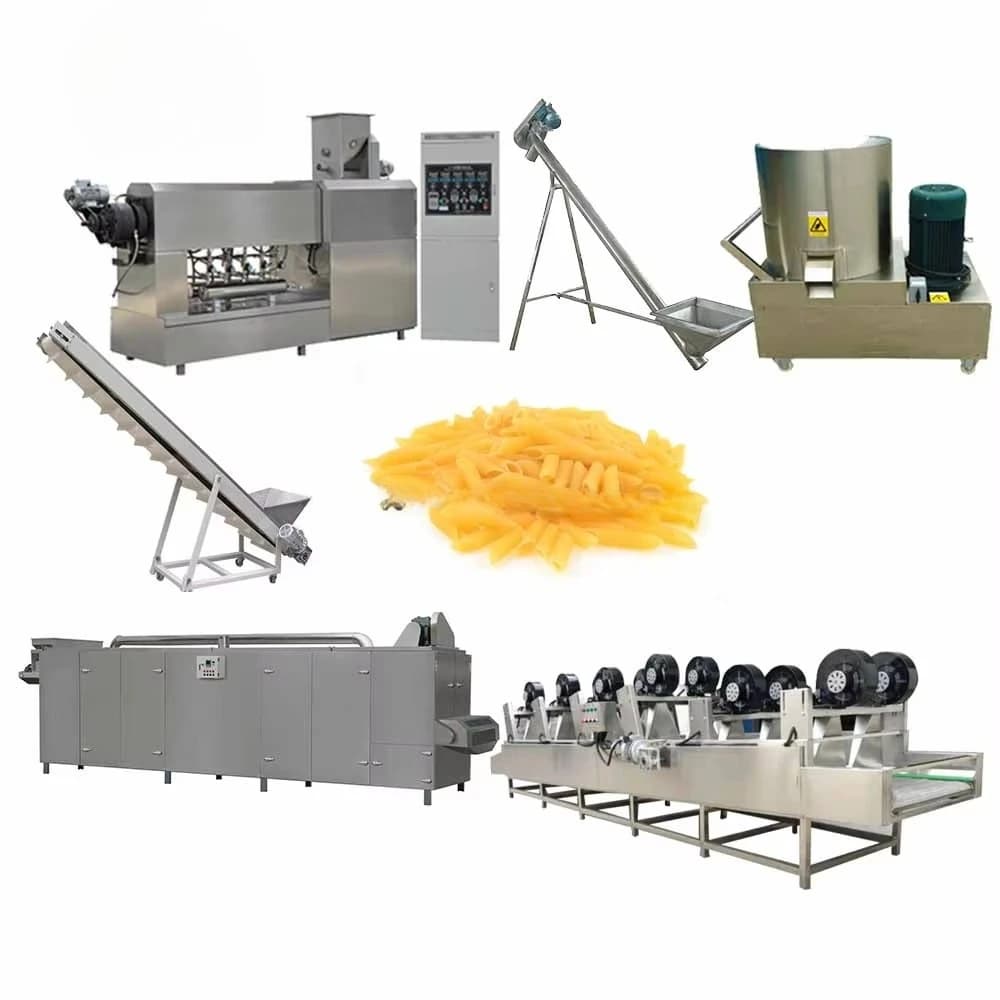 Equipamento industrial para produção de macarrão em aço inox com secador, misturador e transportadores automáticos