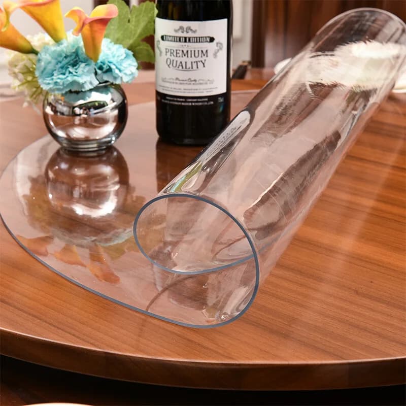 Tapete de mesa redondo transparente à prova d'água em PVC