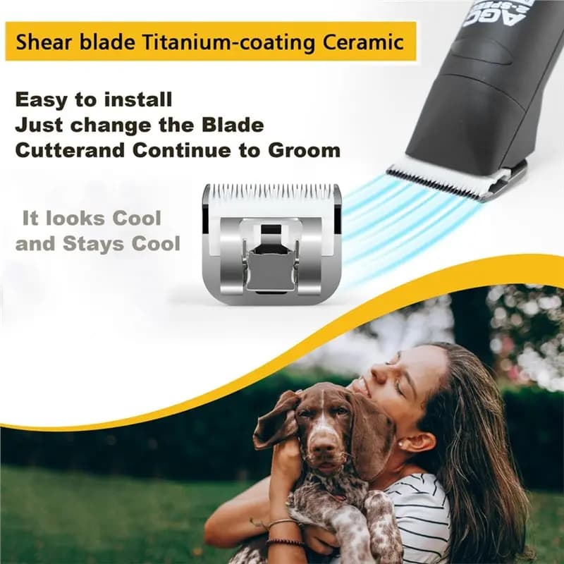 Lâmina cerâmica com revestimento de titânio para máquina de tosa, fácil instalação, ideal para tosa de pets
